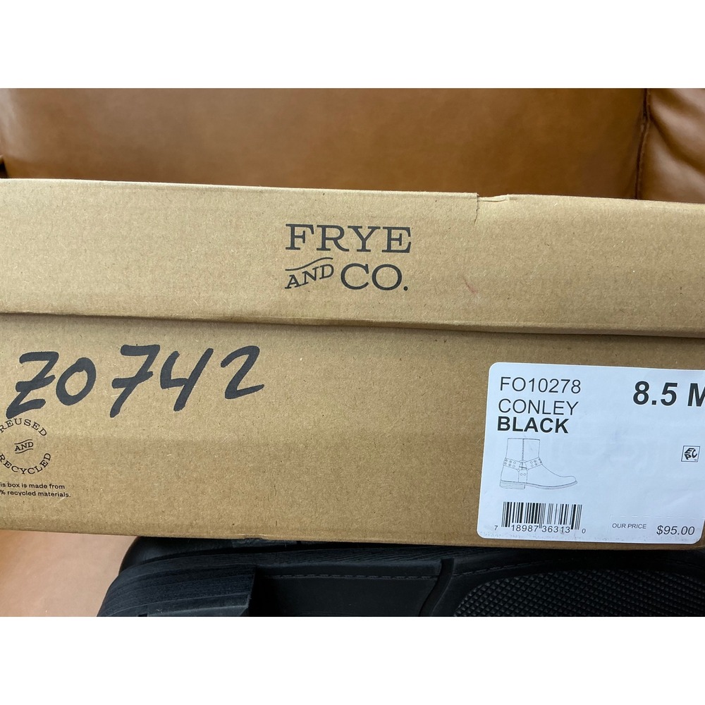 Frye and Co Conley Ankle Boots Womens 8.5 Black New Harness Studded Moto Z0742 - Picture 8 of 8
